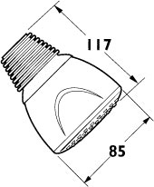 Single Function Shower Head (Chrome). technical image