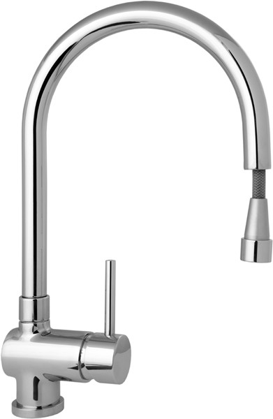 Mono Sink Mixer Tap With Pull Out Rinser And Swivel Spout. technical image