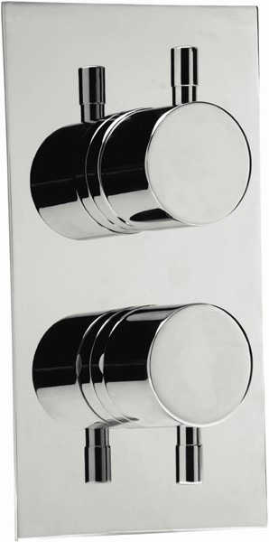 1/2" Twin Concealed Thermostatic Shower Valve (Chrome). technical image