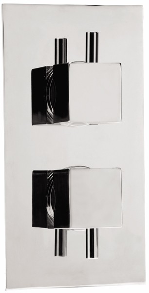 1/2" Twin Concealed Thermostatic Shower Valve (Chrome). technical image