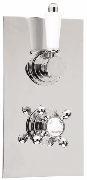 1/2" Twin Concealed Thermostatic Shower Valve (Chrome). technical image