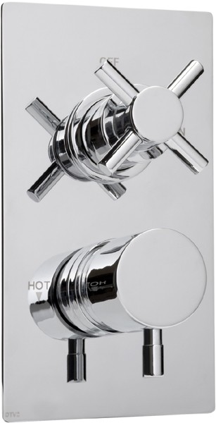 Thermostatic TMV2 1/2" Twin Concealed Shower Valve (Chrome). technical image