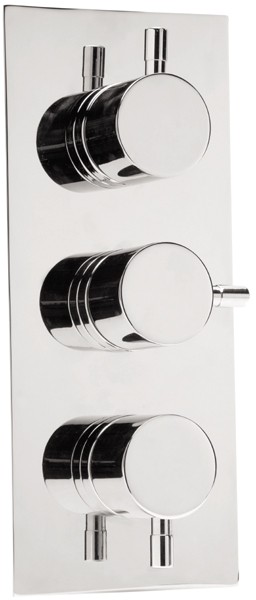 1/2" Triple Concealed Thermostatic Shower Valve (Chrome). technical image