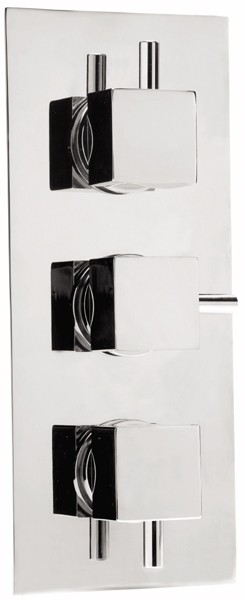 1/2" Triple Concealed Thermostatic Shower Valve (Chrome). technical image