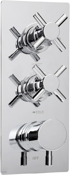 Thermostatic TMV2 1/2" Triple Concealed Shower Valve (Chrome). technical image