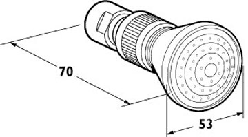 Single Function 2" Shower Rose (Gold). technical image