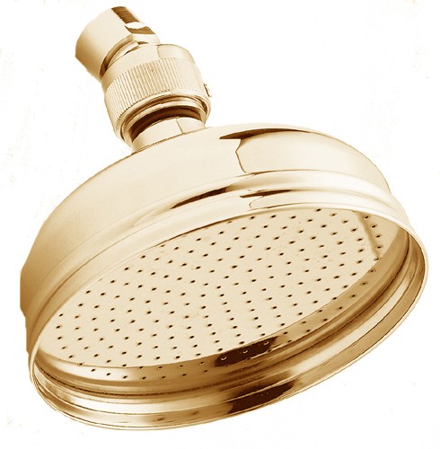 5" Traditional Shower Rose With Swivel Joint (Gold). technical image
