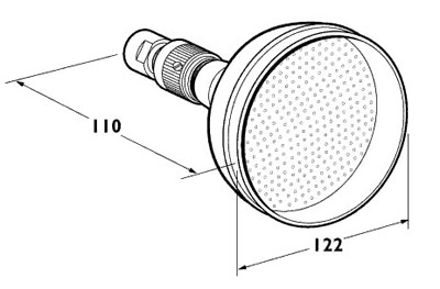 5" Traditional Shower Rose With Swivel Joint (Gold). technical image