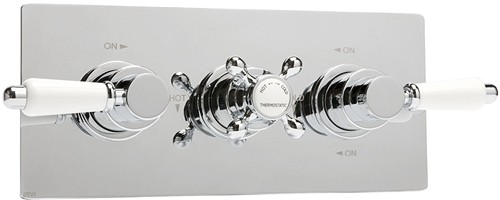 Thermostatic TMV2 1/2" Triple Concealed Shower Valve (Chrome). technical image
