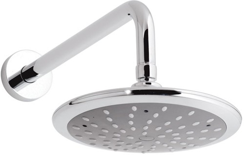 Chrome Disc single function shower head and arm. technical image
