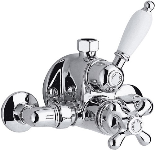 Exposed thermostatic shower valve 3/4" chrome. technical image