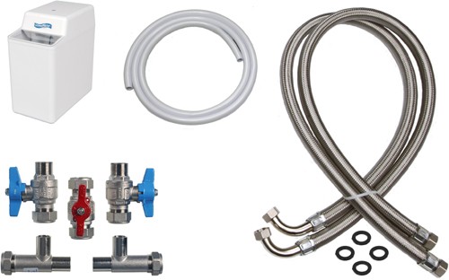 100 Water Softener (Electric Timer) With 22mm Installation Kit. technical image