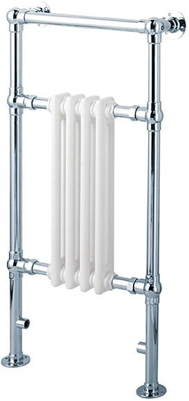 Albert traditional bathroom radiator and towel rail (chrome). 452x945mm. technical image