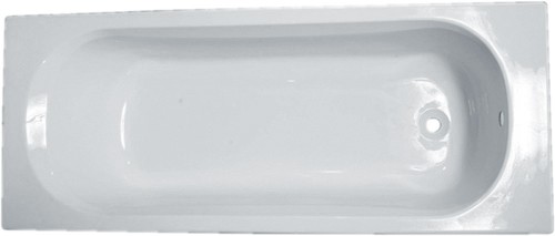White Acrylic Bath & Metal Legs (No Tap Hole).  Size 1700x700mm. technical image