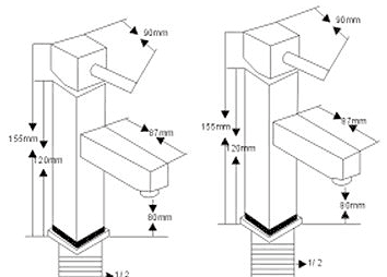 Basin Taps (Pair, Chrome). technical image