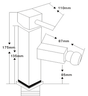 Mono Bidet Mixer Tap (Chrome). technical image