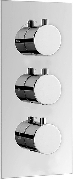 Triple Thermostatic Shower Set, Handset & Square Head. technical image