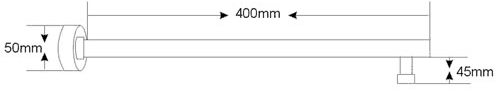 400mm Wall Mounting Shower Arm (Chrome). technical image