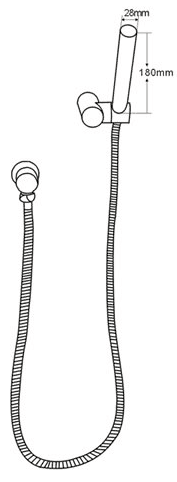 Shower Kit With Handset, Bracket, Hose & Wall Outlet (Round). technical image