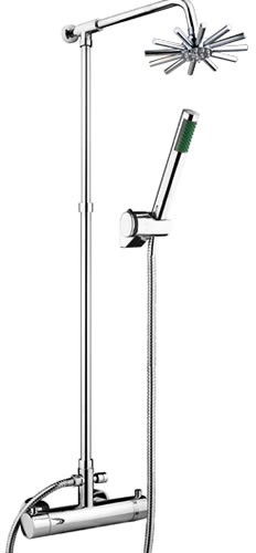 Thermostatic Bar Shower Valve Set With Star Head. technical image