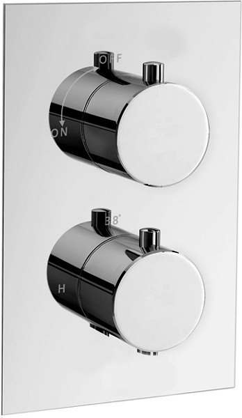 Twin Thermostatic Shower Valve With 8in Star Shower Head. technical image