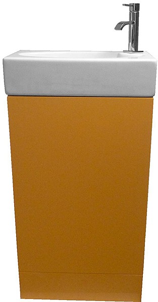 Cloakroom Vanity Unit With Basin (Orange), Size 450x860mm. technical image