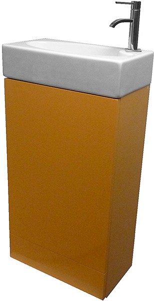 Cloakroom Vanity Unit With Basin (Orange), Size 450x860mm. technical image