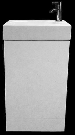 Cloakroom Vanity Unit With Basin (White), Size 450x860mm. technical image