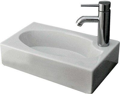Cloakroom Vanity Unit With Basin (White), Size 450x860mm. technical image