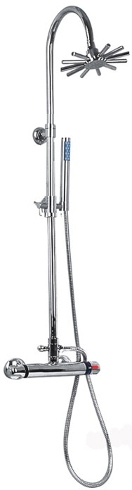 Thermostatic Shower Set With Valve, Riser And Cloudburst Head. technical image