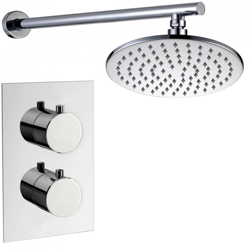 Thermostatic Shower Valve With Fixed Shower Head.  200mm. technical image