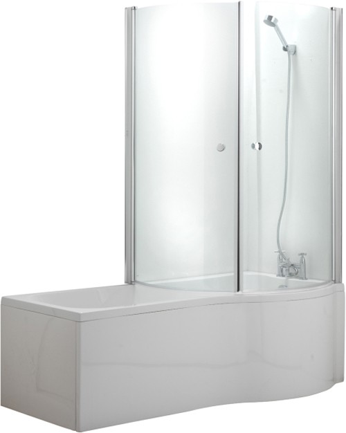 Complete Shower Bath With Screen & Door (Right Hand). 1700x750mm. technical image