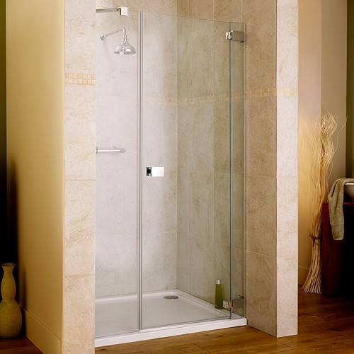 1400x1950 Hinged Shower Door & Glass Panels. Right Handed. technical image