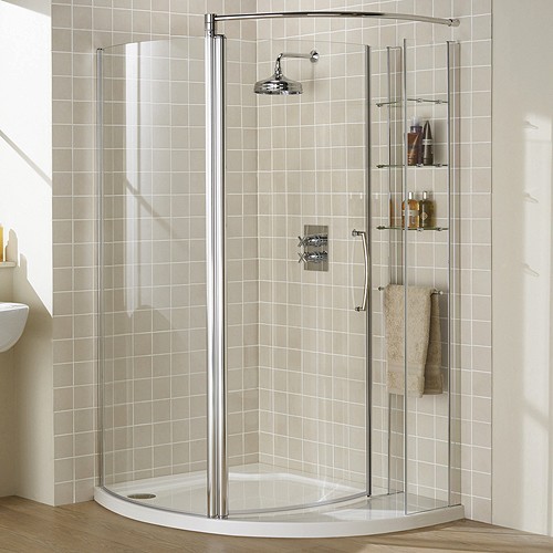 Right Hand 1255x965 Compartment Shower Enclosure & Tray. technical image