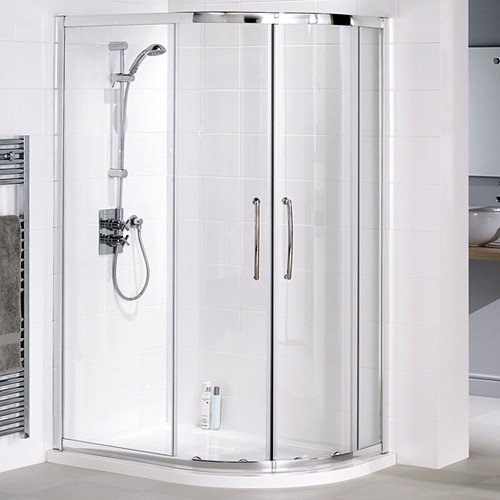 Right Hand 900x800 Offset Quadrant Shower Enclosure & Tray. technical image