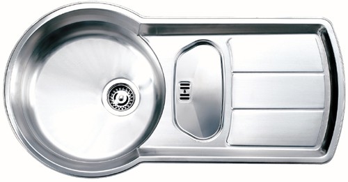 1.25 Bowl Stainless Steel Kitchen Sink. Reversible. technical image