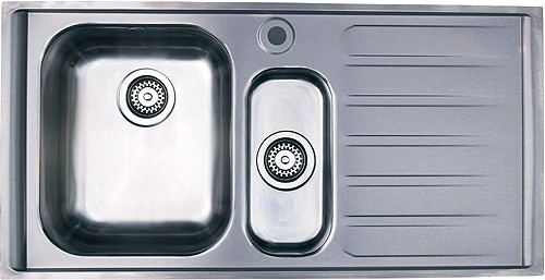 1.5 Bowl Stainless Steel Sink, Right Hand Drainer. technical image