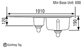 1.5 Bowl Stainless Steel Sink, Right Hand Drainer. technical image