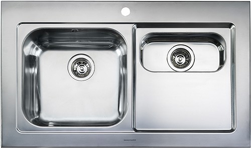 1.5 Bowl Stainless Steel Sink, Right Hand Drainer. technical image