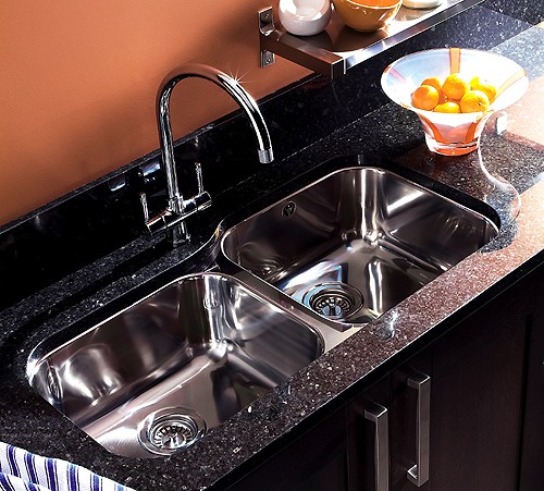 Undermount 1.75 Bowl Steel Sink, Left Hand Bowl. technical image