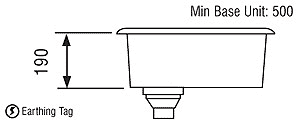 Undermount 1.0 Bowl Steel Kitchen Sink With BSW. technical image