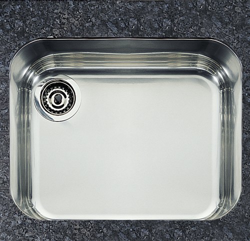 Undermount 1.0 Bowl Steel Sink, Left Hand Waste. technical image