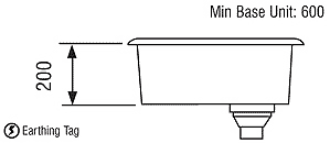 Undermount 1.0 Bowl Steel Sink, Left Hand Waste. technical image