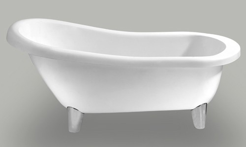 Buckingham slipper roll top bath with modern feet. 1570mm. technical image