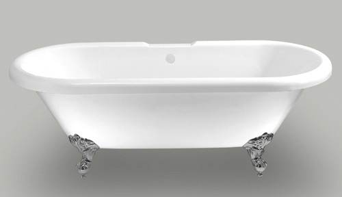 Windsor double ended roll top bath with claw feet. 1700mm. technical image