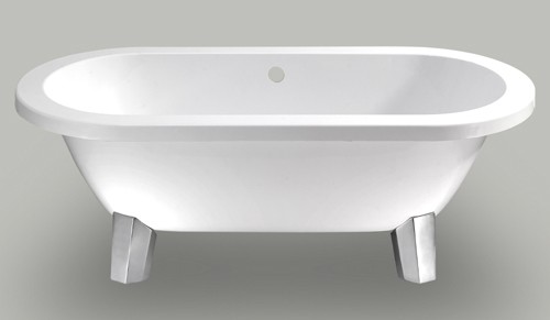 Clarence double ended flat top bath with modern feet. 1700mm. technical image