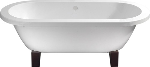 Clarence double ended flat top bath, wooden blocks. 1700mm. technical image