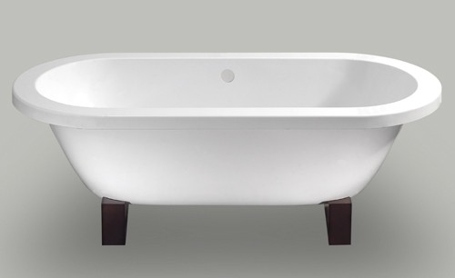 Clarence double ended flat top bath, wooden blocks. 1700mm. technical image