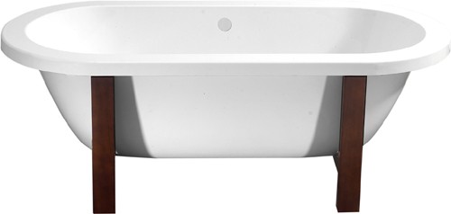 Clarence double ended flat top bath, wooden frame. 1700mm. technical image