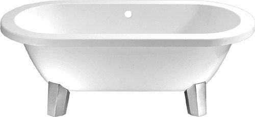 Clarence double ended flat top bath with modern feet. 1800mm. technical image